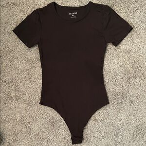 Woman’s Brown Short Sleeve Bodysuit